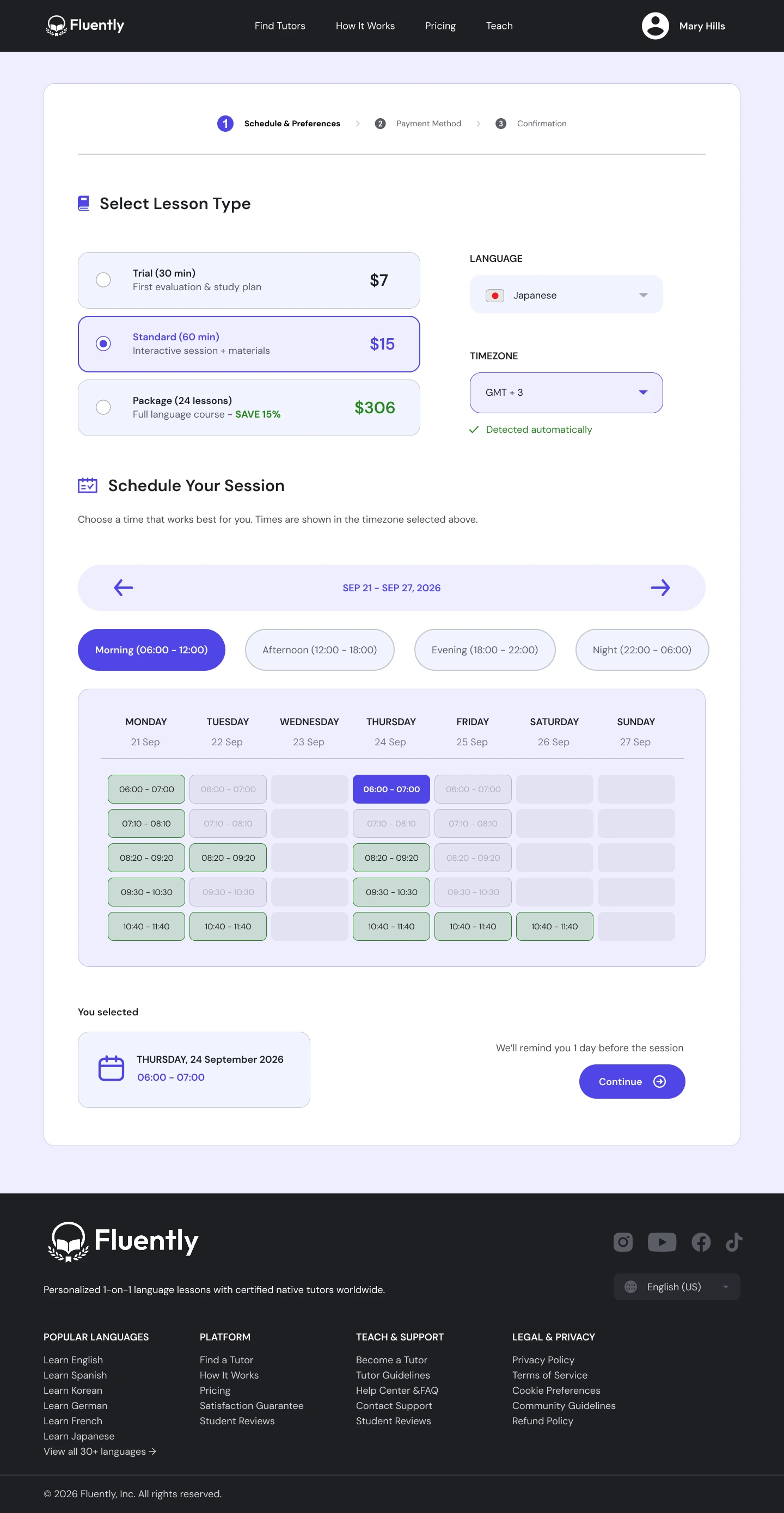 Fluently - Language Tutor Platform Desktop screen 4